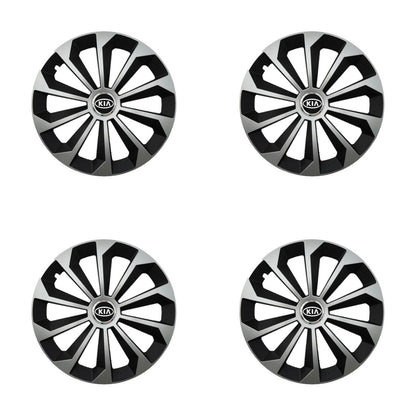 Set 4 Capace Roti 14 inchi (R14) Fame Gri-Negru, Compatibile Cu Kia
