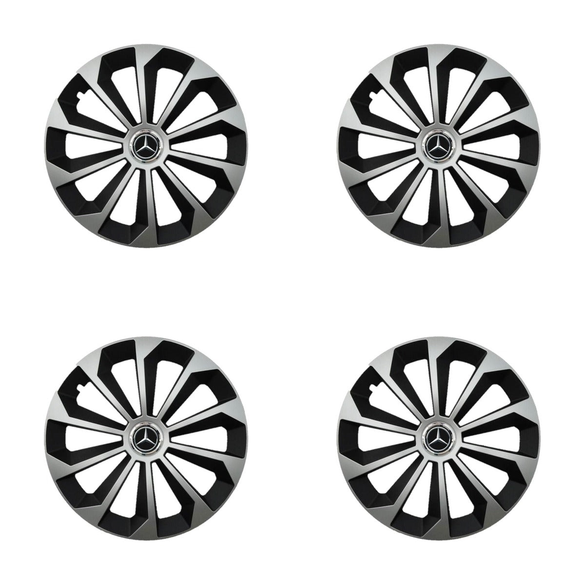 Set 4 Capace Roti 14 inchi (R14) Fame Gri-Negru, Compatibile Cu Mercedes-Benz