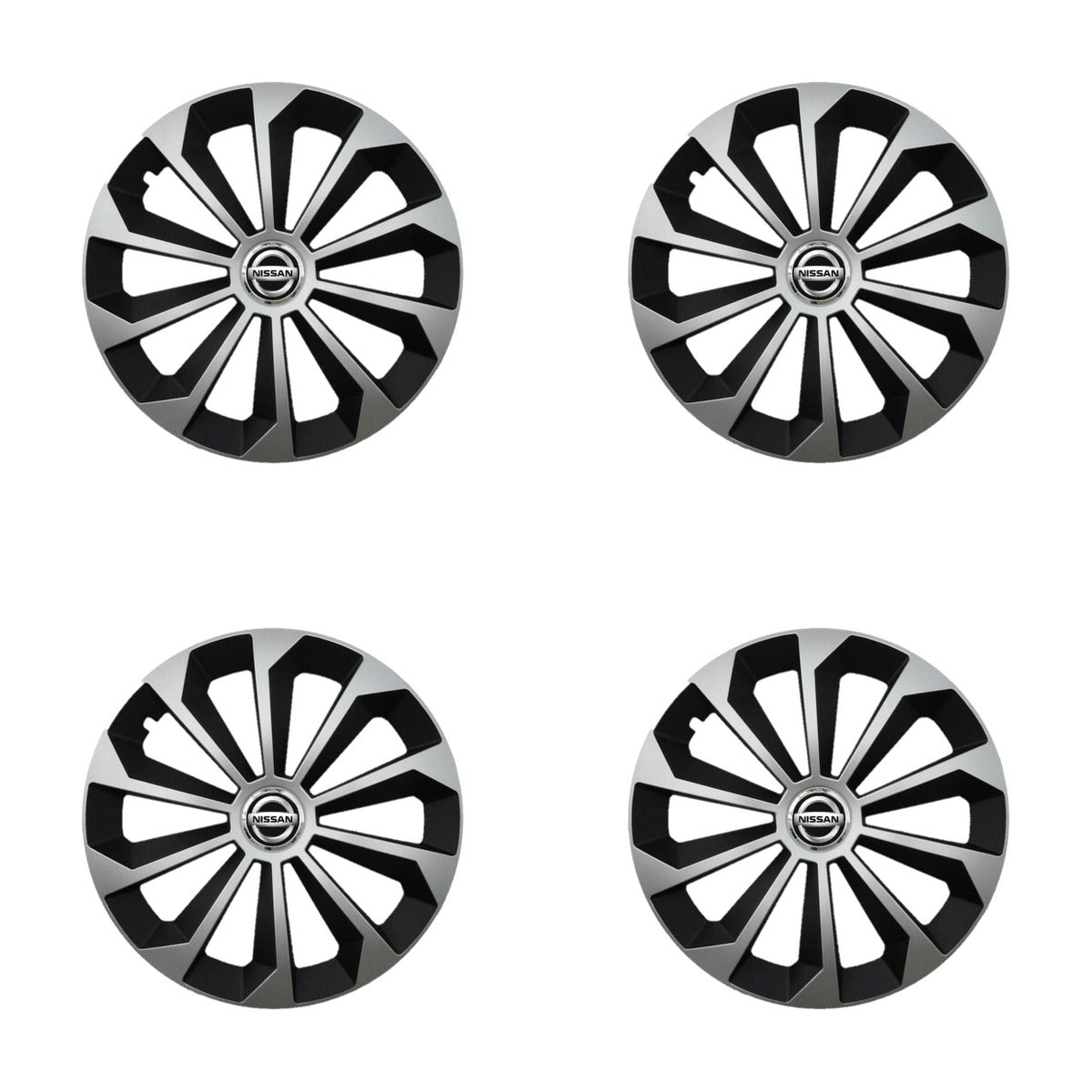Set 4 Capace Roti 14 inchi (R14) Fame Gri-Negru, Compatibile Cu Nissan