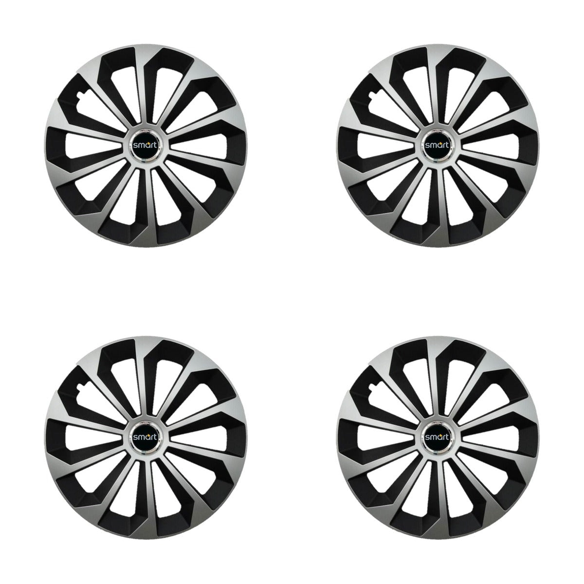 Set 4 Capace Roti 14 inchi (R14) Fame Gri-Negru, Compatibile Cu Smart