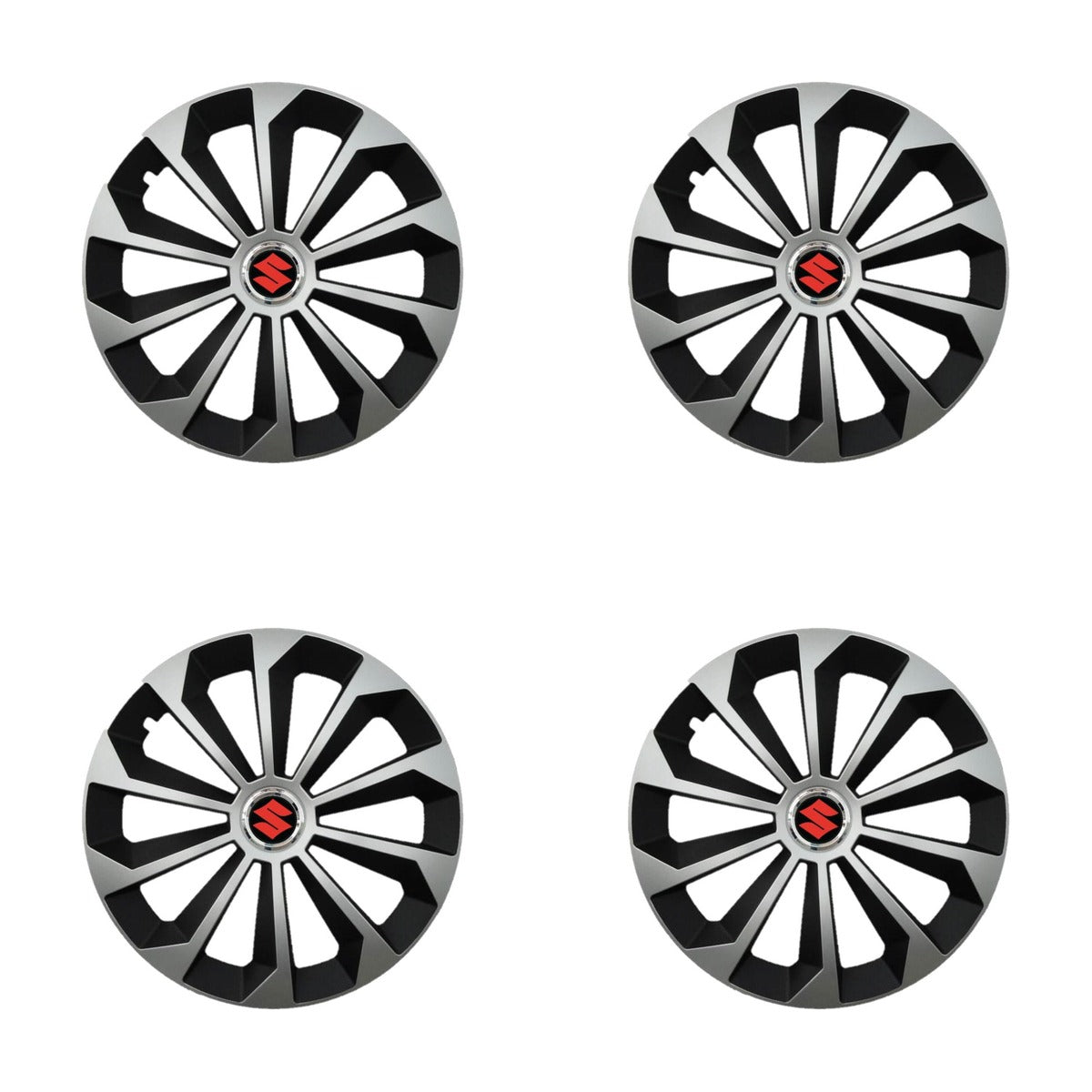 Set 4 Capace Roti 14 inchi (R14) Fame Gri-Negru, Compatibile Cu Suzuki