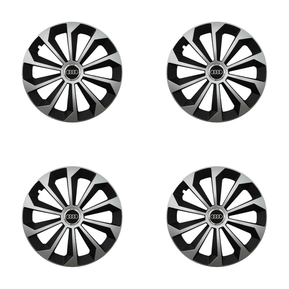 Set 4 Capace Roti 15 inchi (R15) Fame Gri-Negru, Compatibile Cu Audi