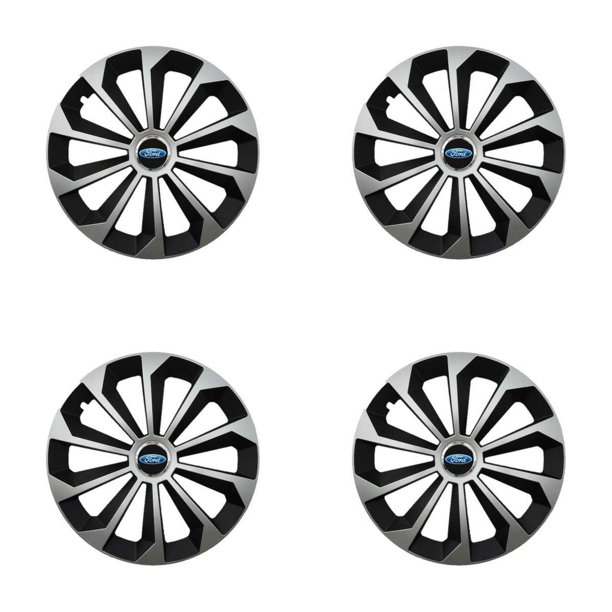 Set 4 Capace Roti 15 inchi (R15) Fame Gri-Negru, Compatibile Cu Ford