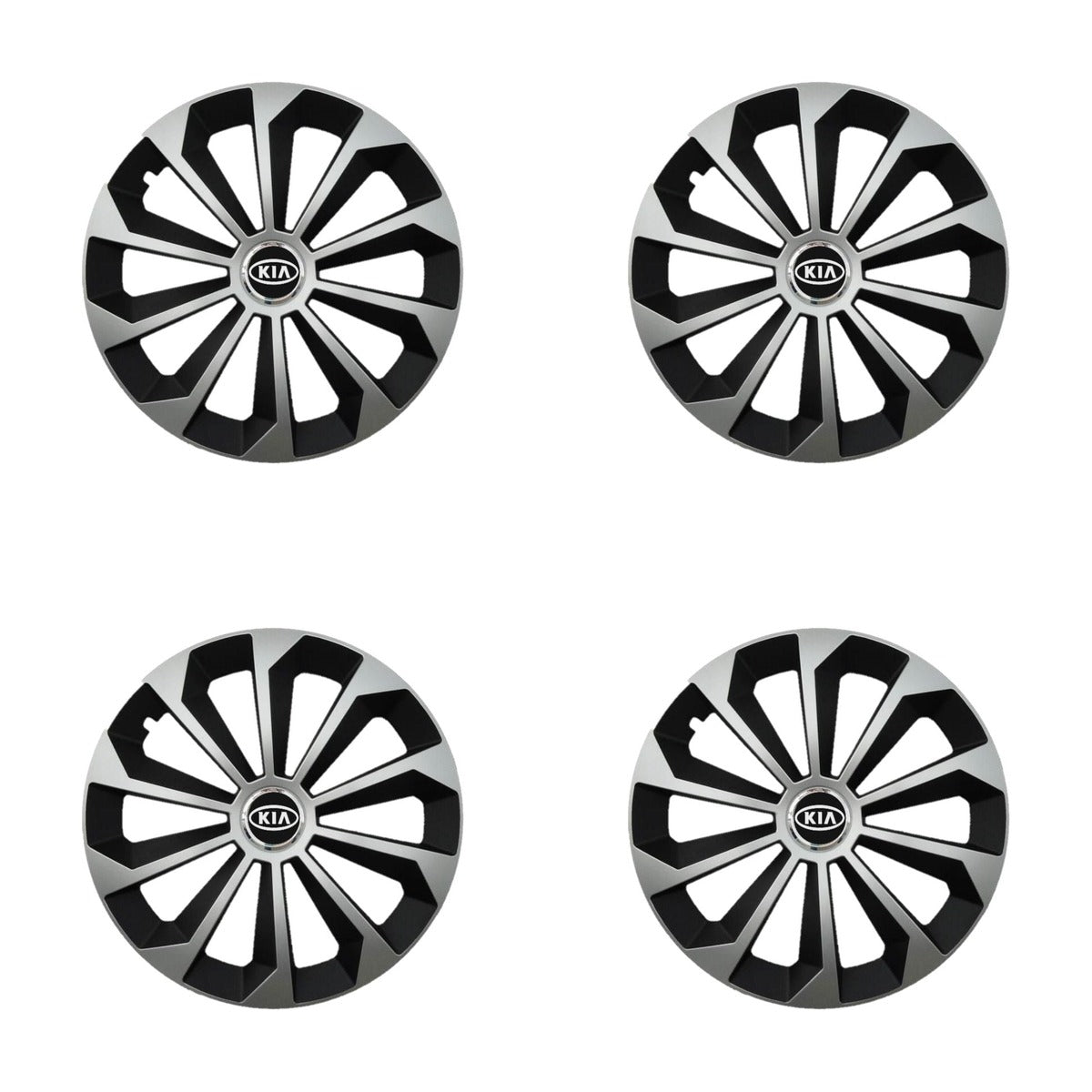Set 4 Capace Roti 15 inchi (R15) Fame Gri-Negru, Compatibile Cu Kia