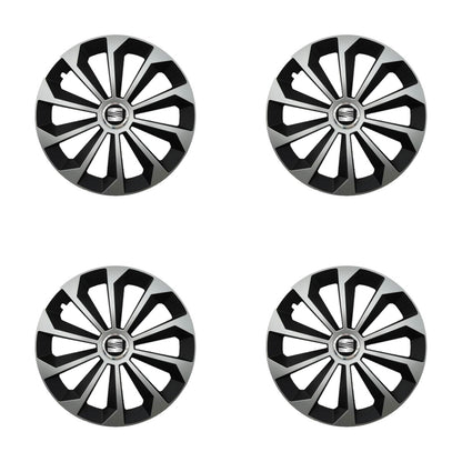 Set 4 Capace Roti 15 inchi (R15) Fame Gri-Negru, Compatibile Cu Seat