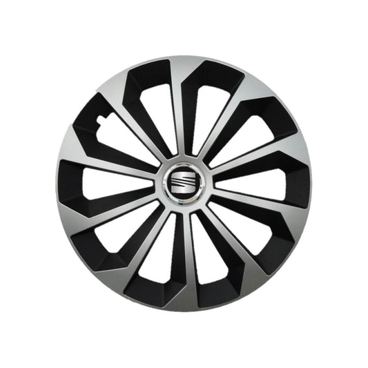 Set 4 Capace Roti 15 inchi (R15) Fame Gri-Negru, Compatibile Cu Seat