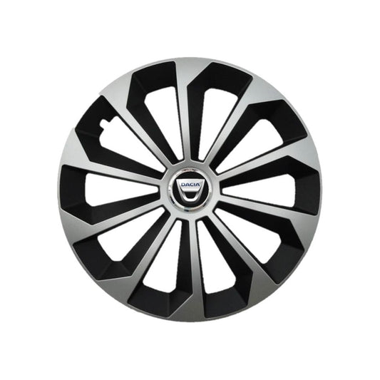 Set 4 Capace Roti 16 inchi (R16) Fame Gri-Negru, Compatibile Cu Dacia