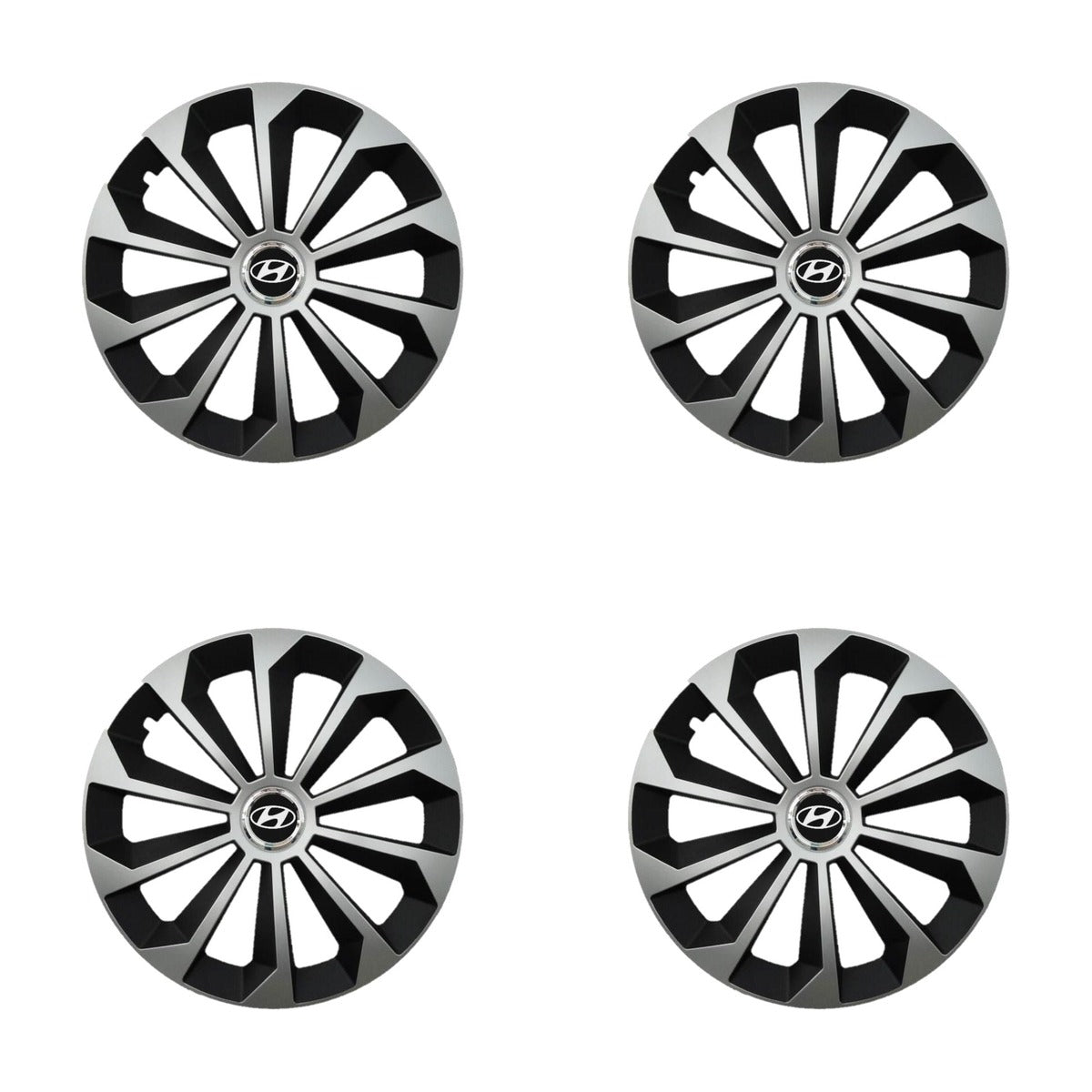 Set 4 Capace Roti 16 inchi (R16) Fame Gri-Negru, Compatibile Cu Hyundai