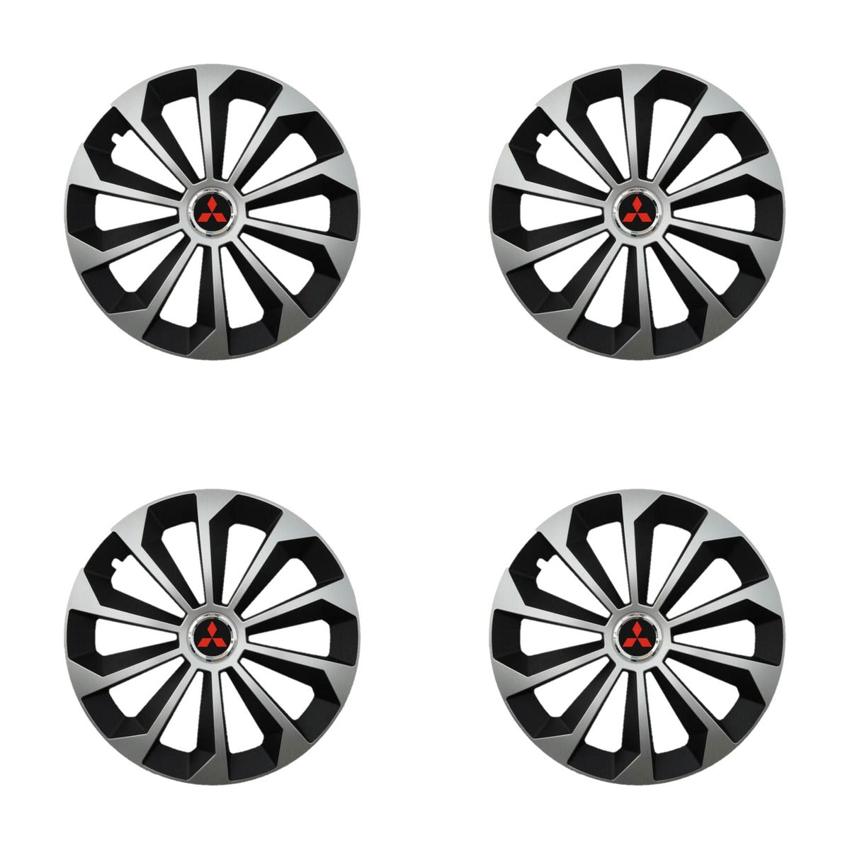 Set 4 Capace Roti 16 inchi (R16) Fame Gri-Negru, Compatibile Cu Mitsubishi