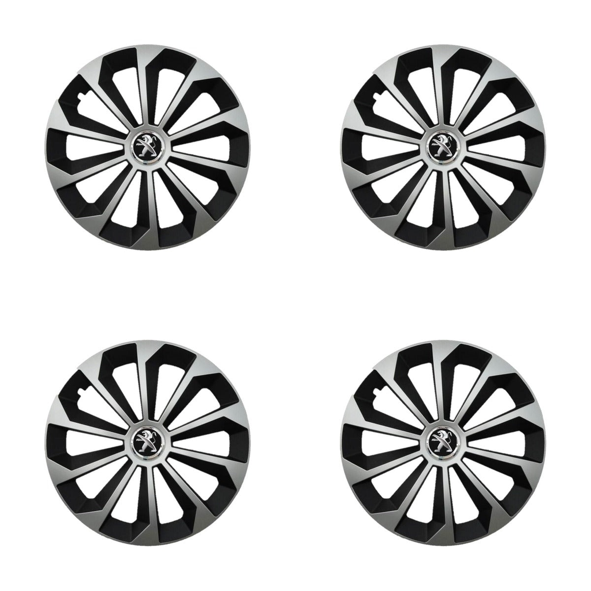 Set 4 Capace Roti 16 inchi (R16) Fame Gri-Negru, Compatibile Cu Peugeot
