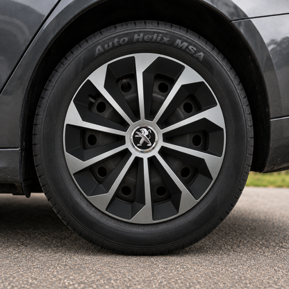 Set 4 Capace Roti 16 inchi (R16) Fame Gri-Negru, Compatibile Cu Peugeot