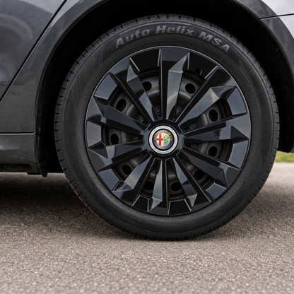 Set 4 Capace Roti 14 inchi (R14) Fame Negru, Compatibile Cu Alfa Romeo