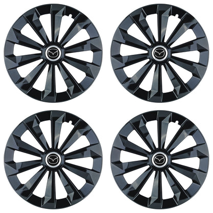 Set 4 Capace Roti 14 inchi (R14) Fame Negru, Compatibile Cu Mazda
