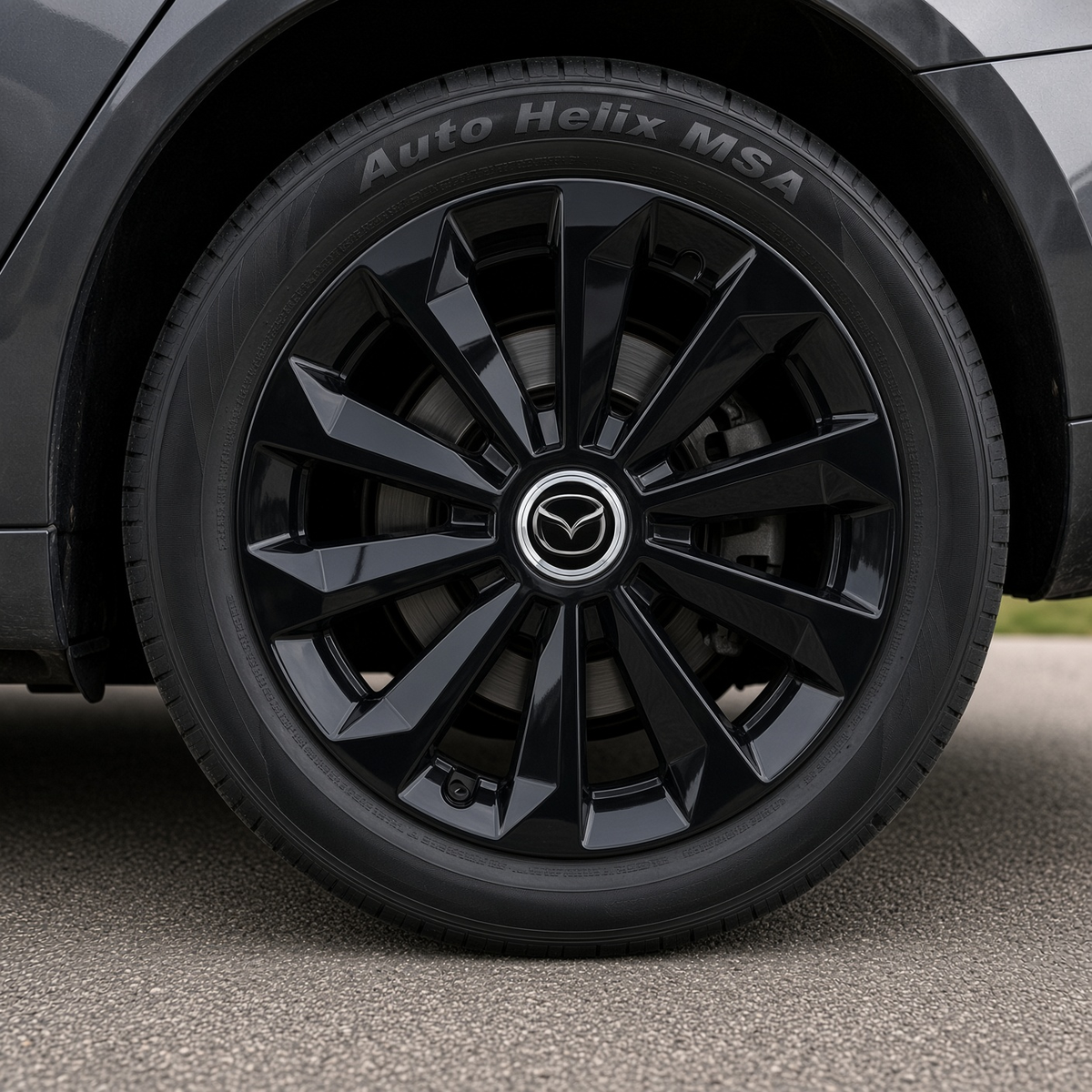 Set 4 Capace Roti 14 inchi (R14) Fame Negru, Compatibile Cu Mazda