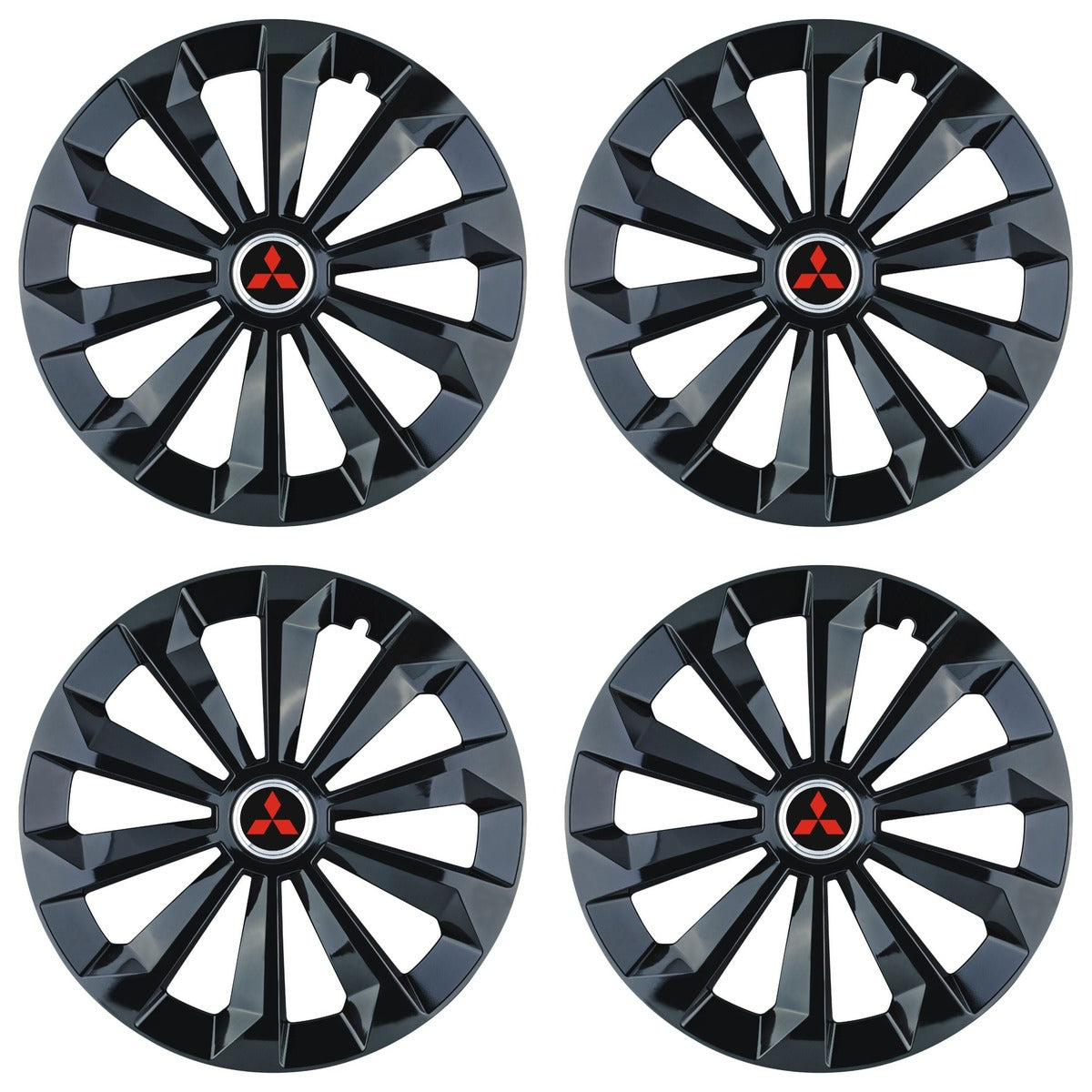 Set 4 Capace Roti 14 inchi (R14) Fame Negru, Compatibile Cu Mitsubishi