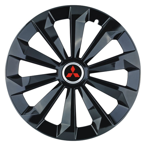Set 4 Capace Roti 14 inchi (R14) Fame Negru, Compatibile Cu Mitsubishi