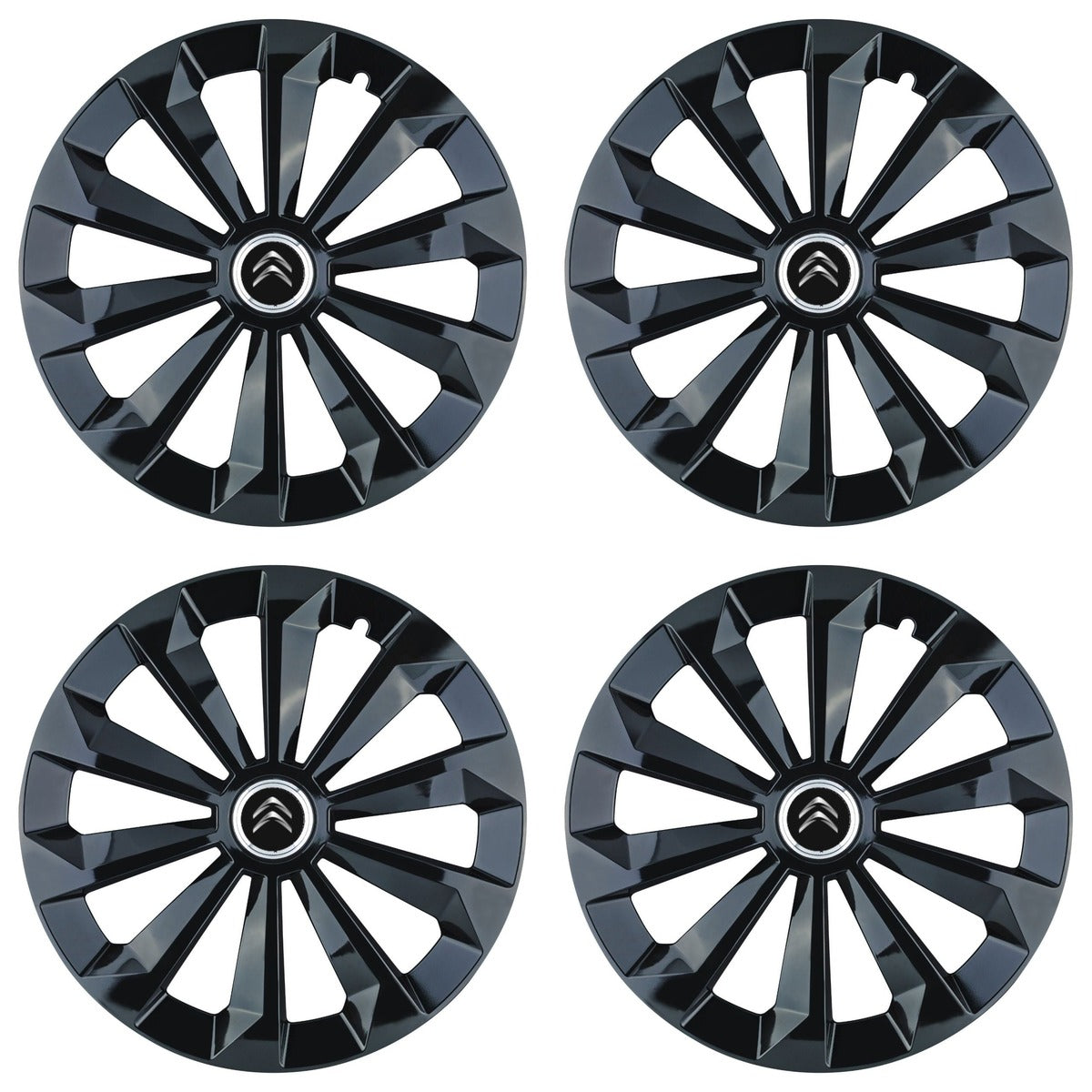 Set 4 Capace Roti 15 inchi (R15) Fame Negru, Compatibile Cu Citroen