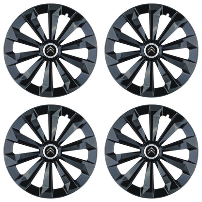 Set 4 Capace Roti 15 inchi (R15) Fame Negru, Compatibile Cu Citroen