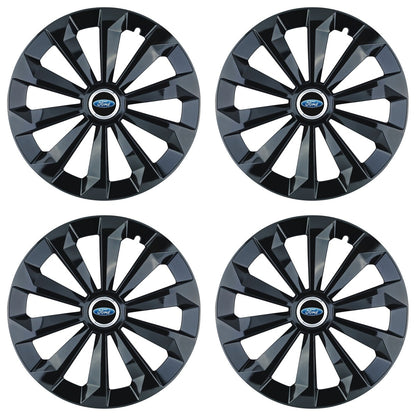 Set 4 Capace Roti 15 inchi (R15) Fame Negru, Compatibile Cu Ford