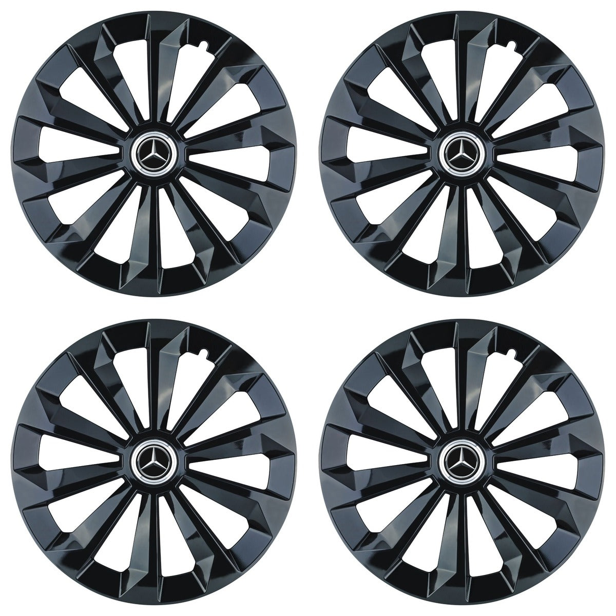 Set 4 Capace Roti 15 inchi (R15) Fame Negru, Compatibile Cu Mercedes-Benz