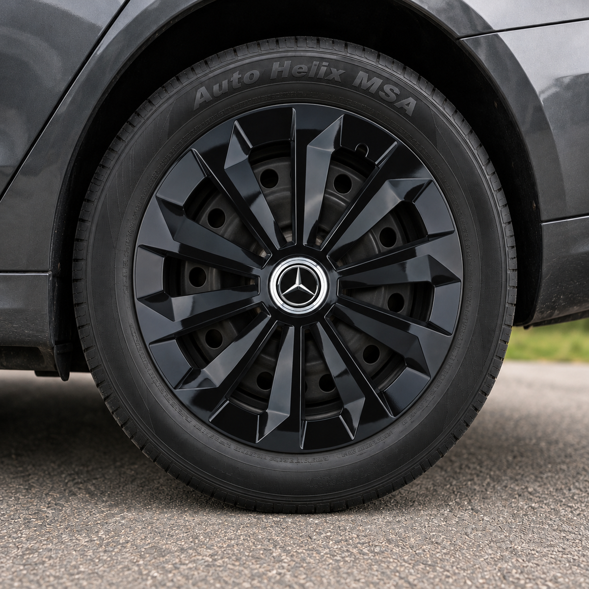 Set 4 Capace Roti 15 inchi (R15) Fame Negru, Compatibile Cu Mercedes-Benz