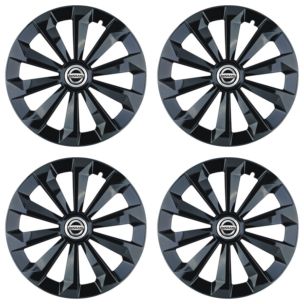 Set 4 Capace Roti 15 inchi (R15) Fame Negru, Compatibile Cu Nissan