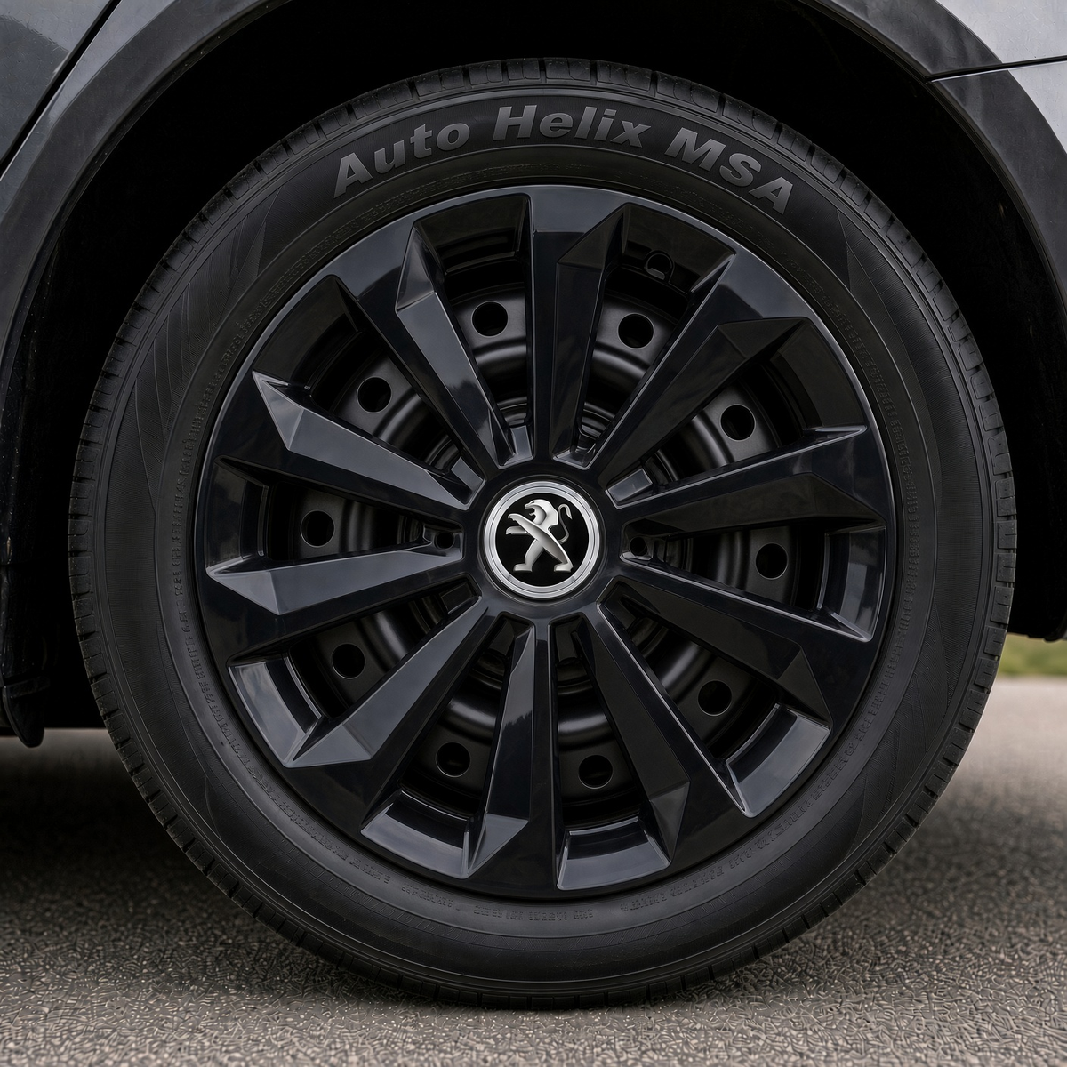 Set 4 Capace Roti 15 inchi (R15) Fame Negru, Compatibile Cu Peugeot
