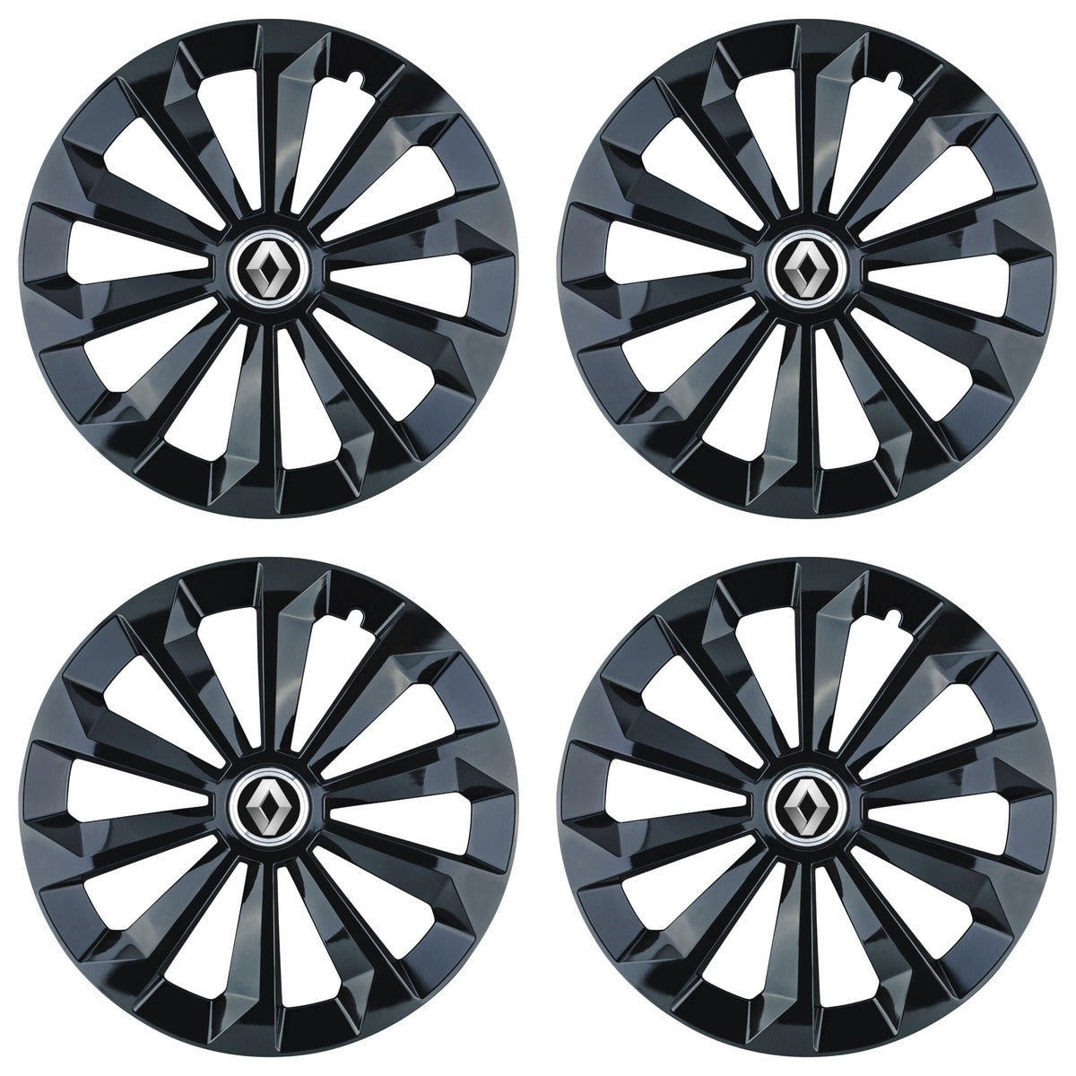 Set 4 Capace Roti 15 inchi (R15) Fame Negru, Compatibile Cu Renault