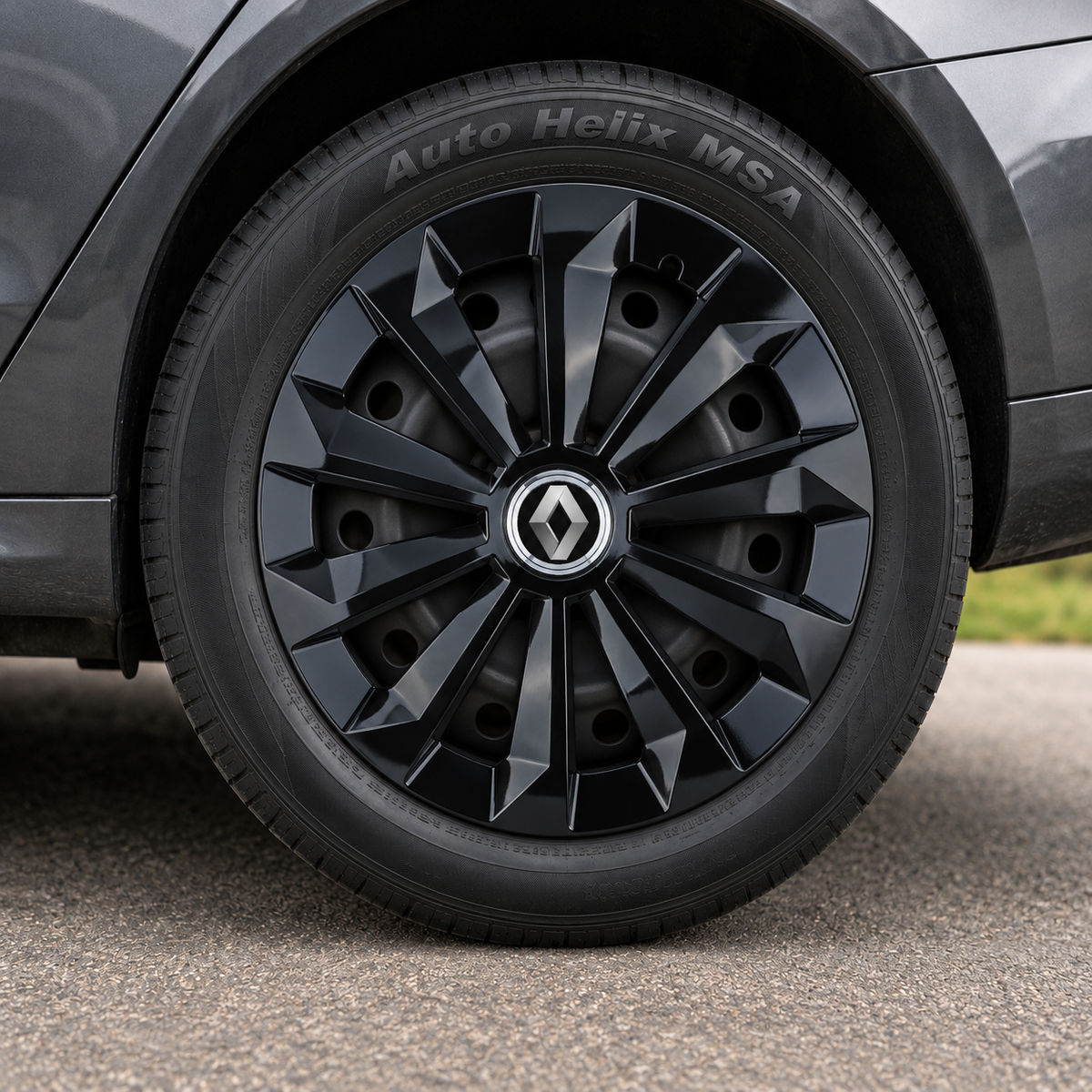 Set 4 Capace Roti 15 inchi (R15) Fame Negru, Compatibile Cu Renault