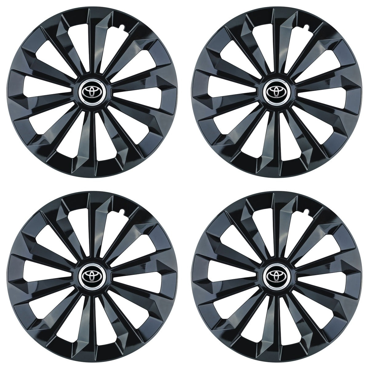 Set 4 Capace Roti 15 inchi (R15) Fame Negru, Compatibile Cu Toyota