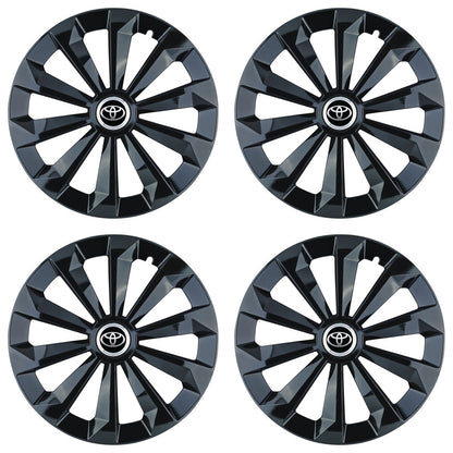 Set 4 Capace Roti 15 inchi (R15) Fame Negru, Compatibile Cu Toyota