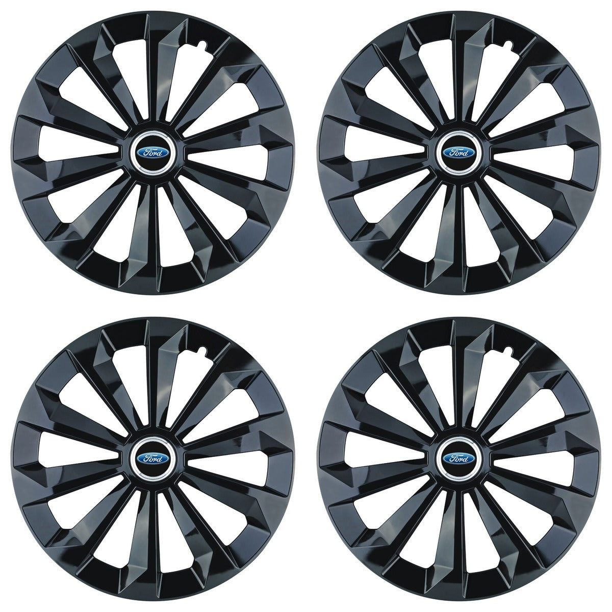 Set 4 Capace Roti 16 inchi (R16) Fame Negru, Compatibile Cu Ford