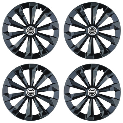 Set 4 Capace Roti 16 inchi (R16) Fame Negru, Compatibile Cu Nissan