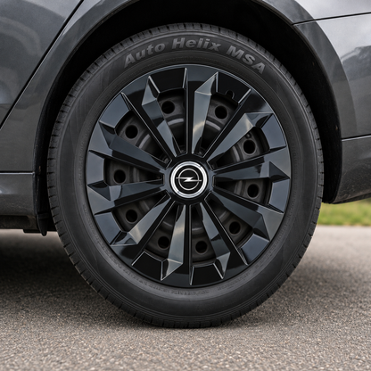 Set 4 Capace Roti 16 inchi (R16) Fame Negru, Compatibile Cu Opel