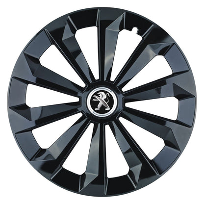 Set 4 Capace Roti 16 inchi (R16) Fame Negru, Compatibile Cu Peugeot