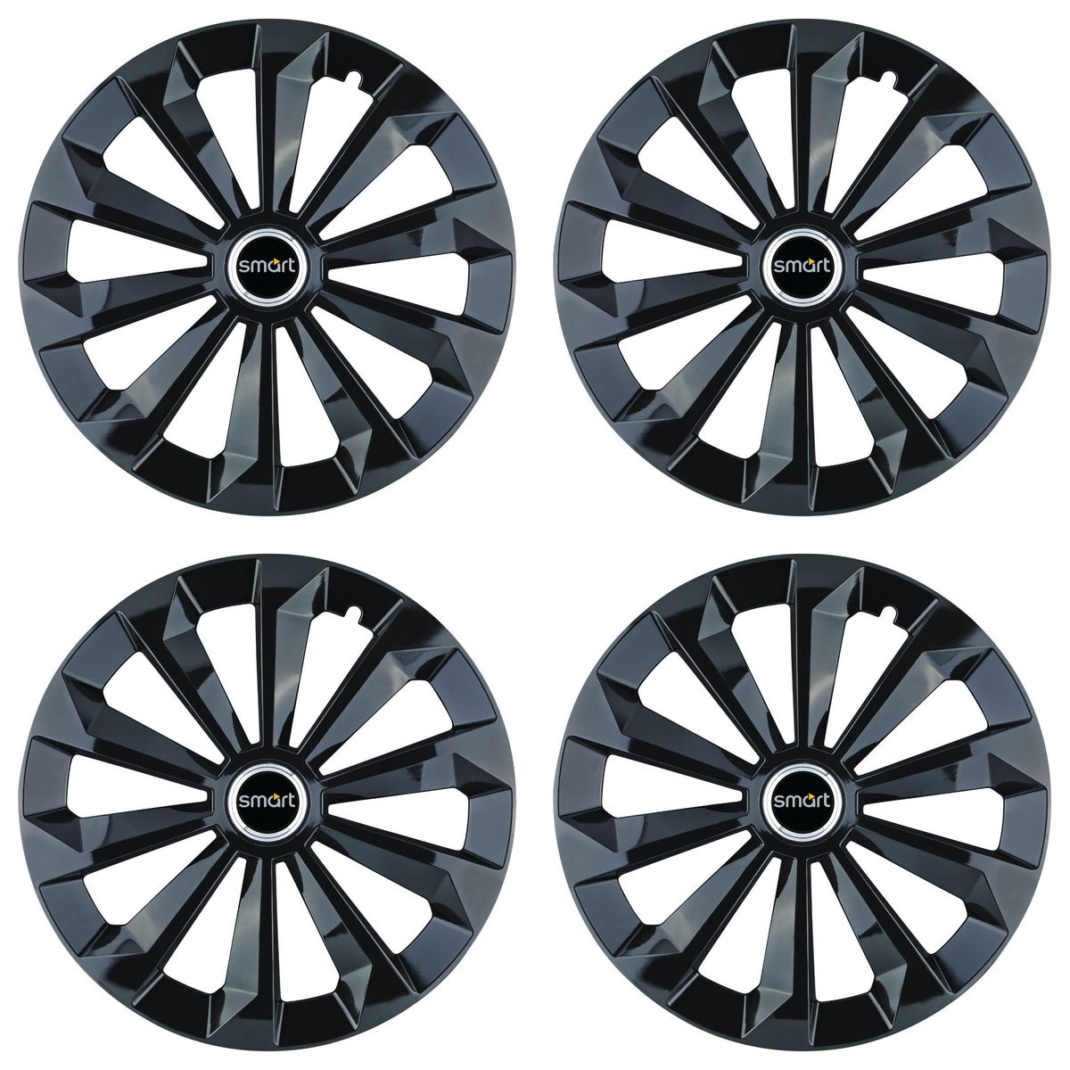 Set 4 Capace Roti 16 inchi (R16) Fame Negru, Compatibile Cu Smart