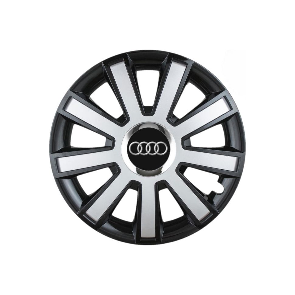 Set 4 capace roti Flash Gri-Negru R14 pentru gama auto Audi