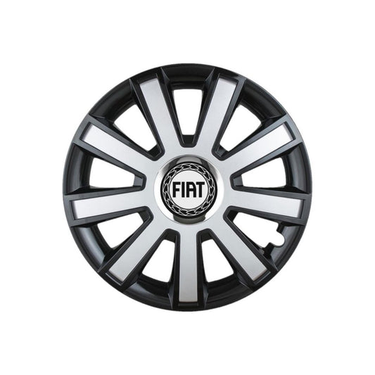 4 darabos Flash szürke-fekete R14 dísztárcsa készlet Fiat autókhoz