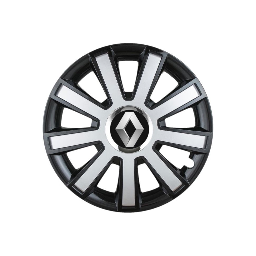Set 4 capace roti Flash Gri-Negru R14 pentru gama auto Renault