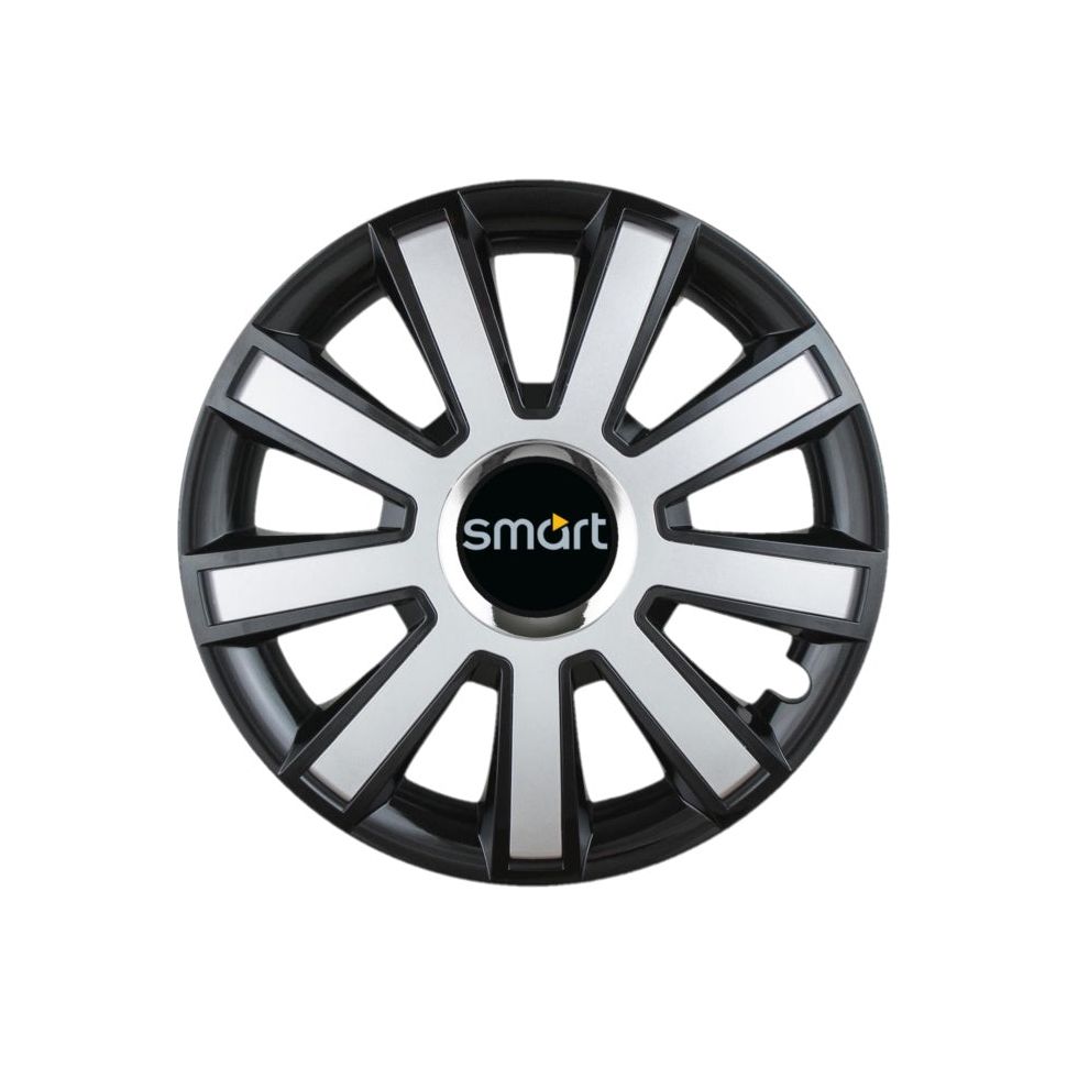 Set 4 capace roti Flash Gri-Negru R14 pentru gama auto Smart