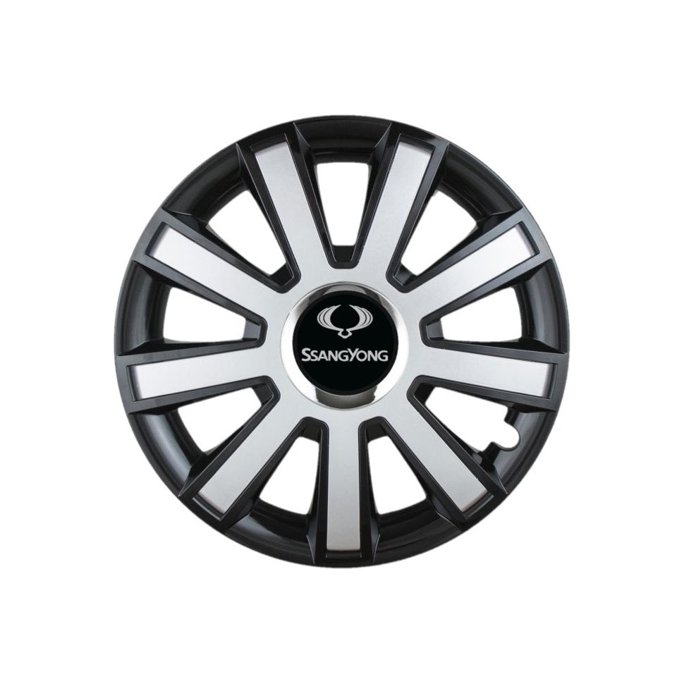 Set 4 capace roti Flash Gri-Negru R15 pentru gama auto SsangYong