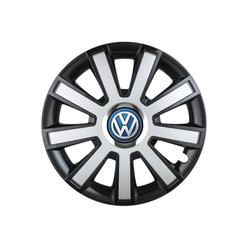 Set 4 capace roti Flash Gri-Negru R15 pentru gama auto Volkswagen