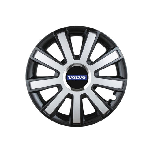 Set 4 capace roti Flash Gri-Negru R15 pentru gama auto Volvo
