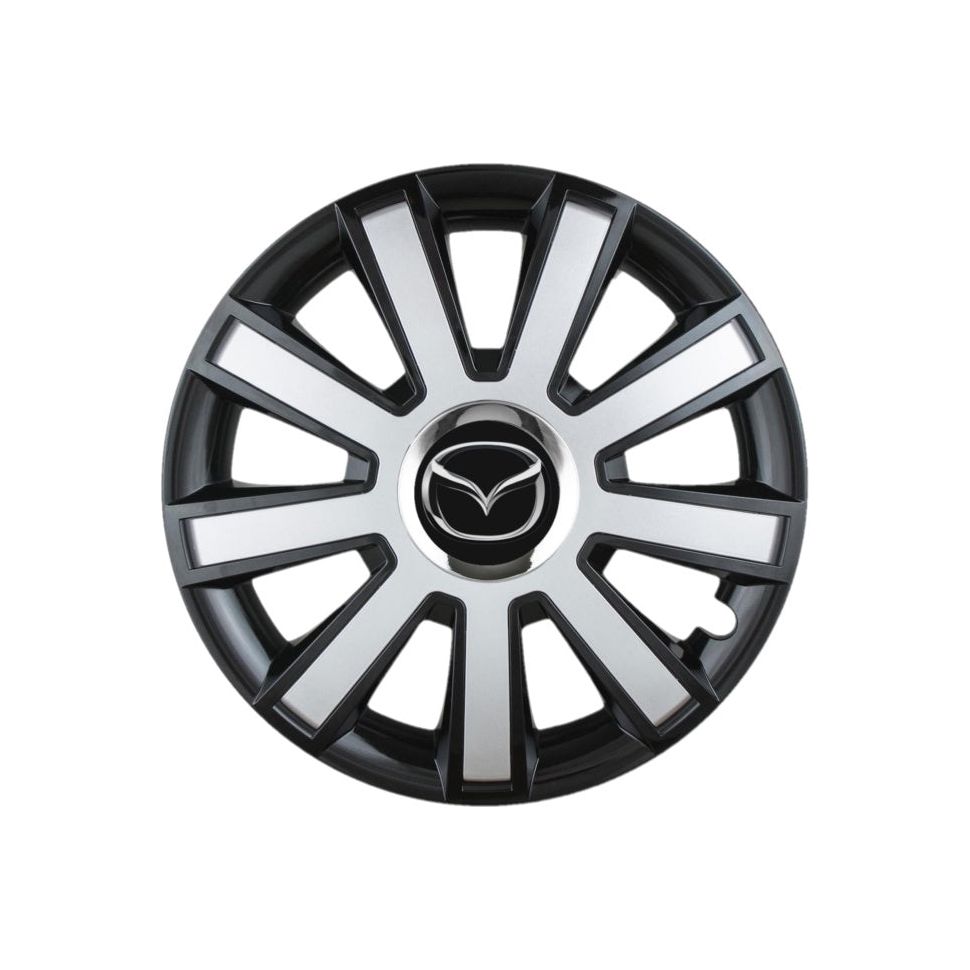 Set 4 capace roti Flash Gri-Negru R16 pentru gama auto Mazda