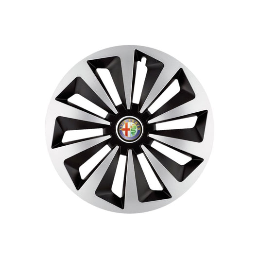 Set 4 capace roti Fox Gri-Negru R14 Compatibil Cu Alfa Romeo