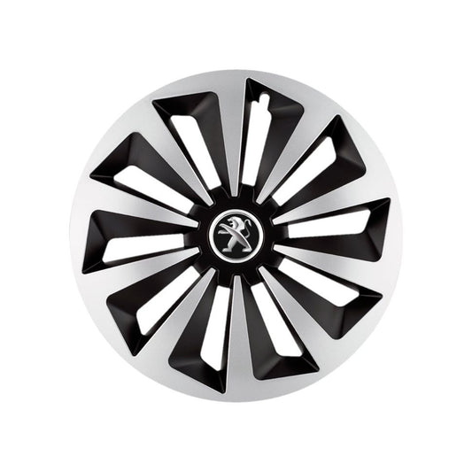 Set 4 capace roti Fox Gri-Negru R14 Compatibil Cu Peugeot