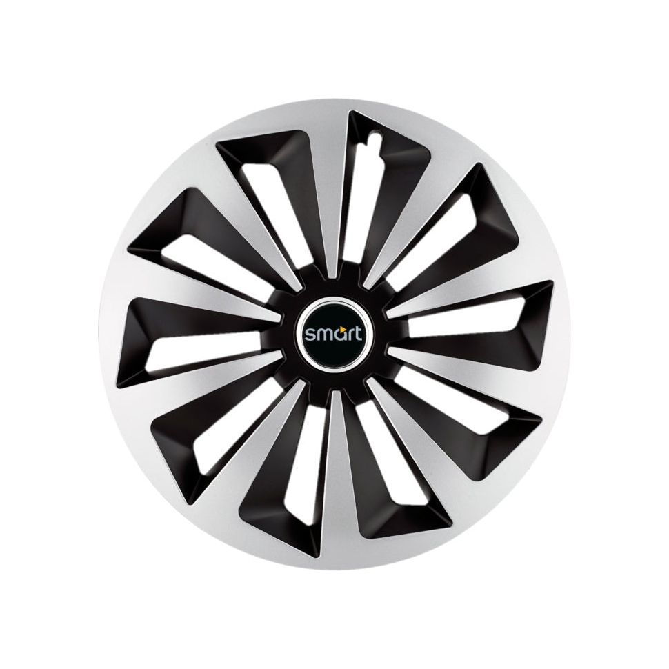 Set 4 capace roti Fox Gri-Negru R14 pentru gama auto Smart