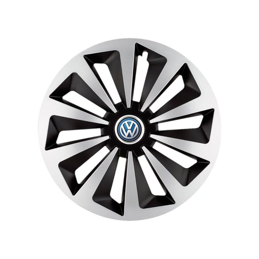 Set 4 capace roti Fox Gri-Negru R14 Compatibil Cu Volkswagen