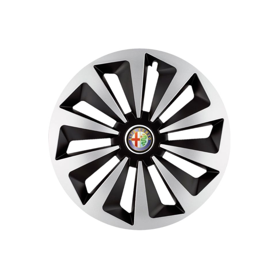Set 4 capace roti Fox Gri-Negru R15 Compatibil Cu Alfa Romeo