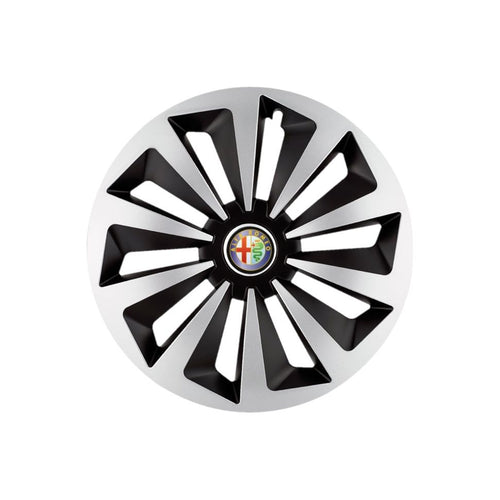 Set 4 capace roti Fox Gri-Negru R15 Compatibil Cu Alfa Romeo